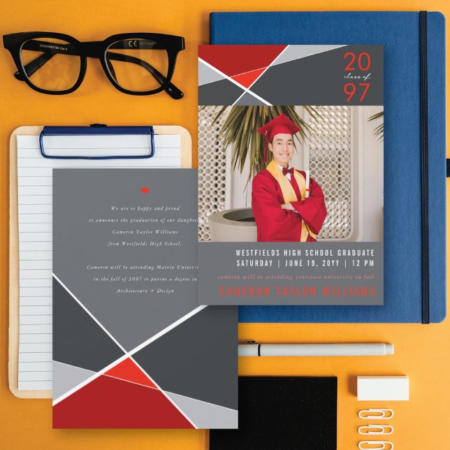 Anúncio Cor Geométrica Moderna Bloqueia Graduação Geográfi (Criador carregado)