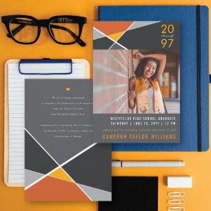 Anúncio Cor Geométrica Moderna Bloqueia Graduação Geográfi