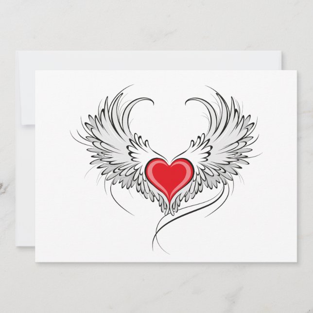 Anúncio Coração Anjo Vermelho com asas (Frente)