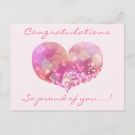 Anúncio Coração Rosa | Cartão postal para a graduação de P