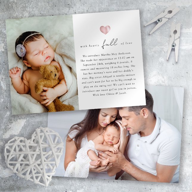 Anúncio Corações Cheio de Amor Foto Nascimento (Criador carregado)