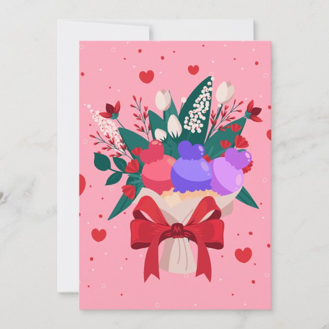 Anúncio Corações de Flores de Buquê Romântica Corações de  (Frente)
