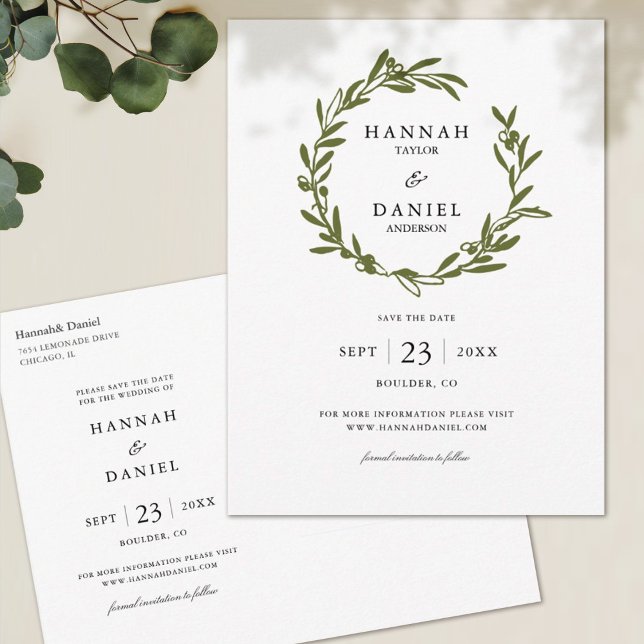 Anúncio Coroa de Oliveira Salva a Data Cartão Postal (Criador carregado)