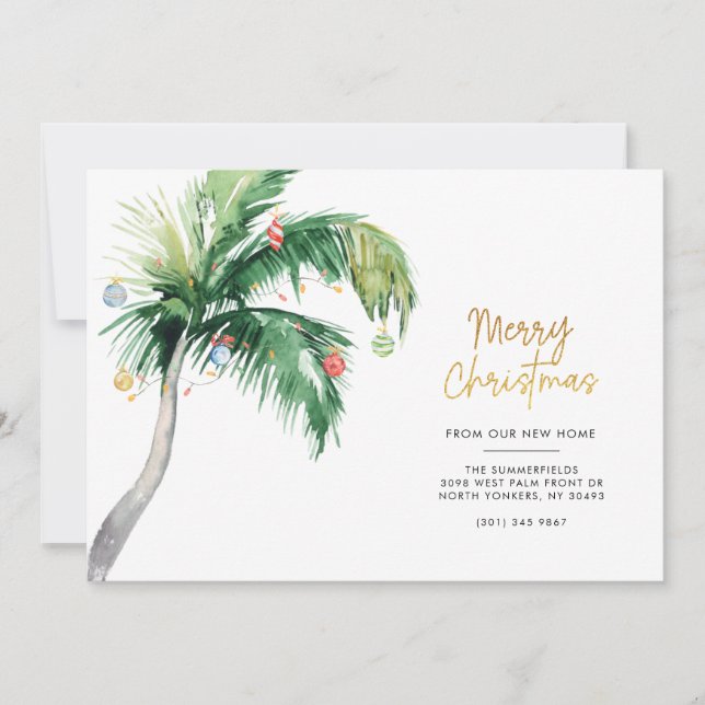 Anúncio Costal Palm Tree Holiday Moving Announcement (Frente)