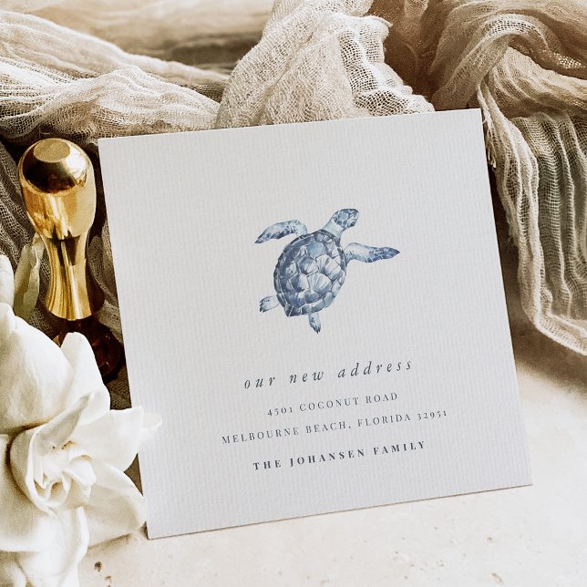 Anúncio Costeira Blue Sea Turtle Mudança de endereço em mo (Criador carregado)