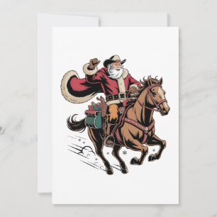 Anúncio Cowboy Papai Noel Andando Um Natal De Cavalo