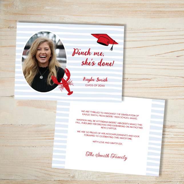 Anúncio Crawfish Boil me apanha, ela fez festa de Formando (Crawfish Boil Pinch Me She's Done Grad Party Announcement)