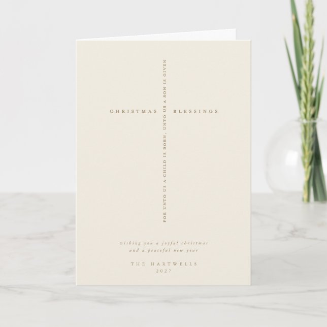Anúncio Creme Scripting Cross Christmas/Holiday Card (Frente)