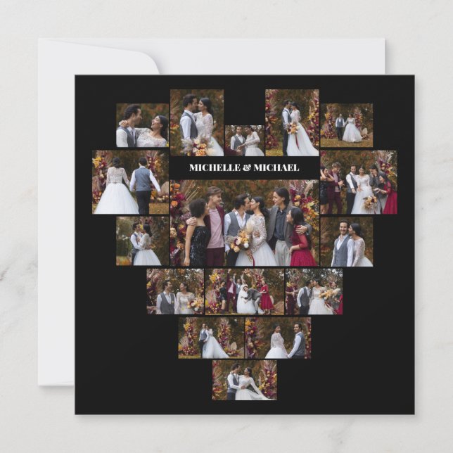 Anúncio Crie Seu Próprio Colagem de Fotos em Forma de Cora (Frente)