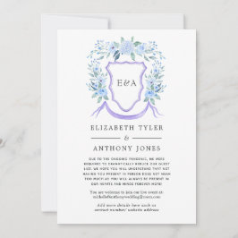 Anúncio Crista de Monograma Floral de Casamento Lista de C