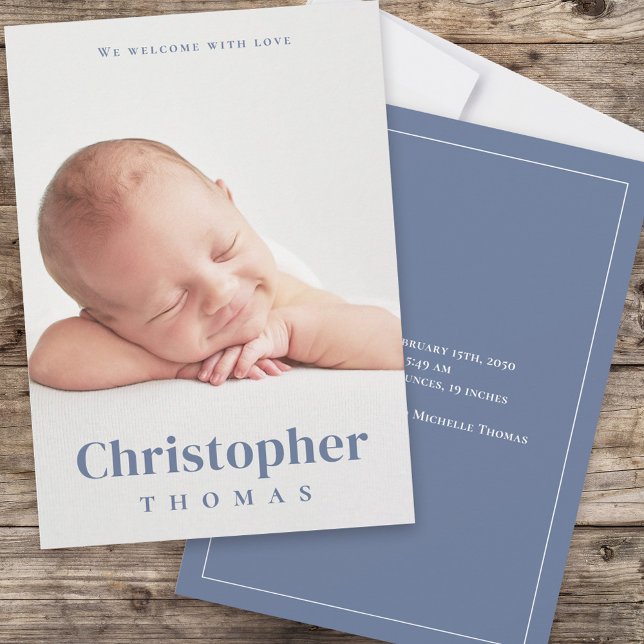 Anúncio Cuta Clássica Mínima Simples do Bebê Azul (Criador carregado)