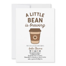 Cute Brown & White Neutral Coffee Baby Shower Anno