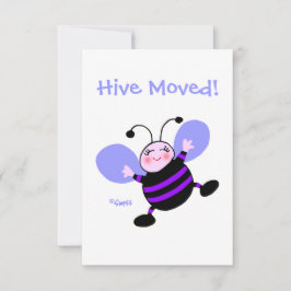 Anúncio Cute Cartoon Bee Woman Moving Announcement