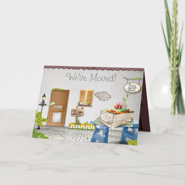 Anúncio Cute New Home We've Moved New Address Card (Frente)