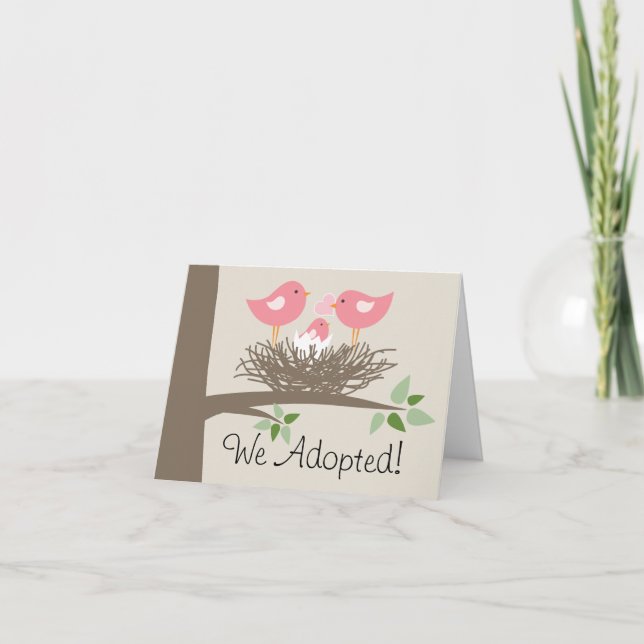 Anúncio da adopção para o casal alegre - o ninho (Frente)