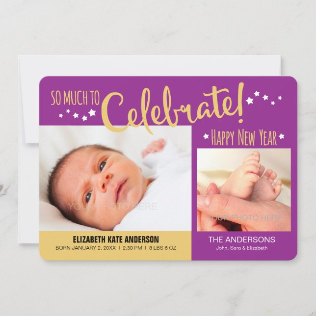 Anúncio da ano novo Photo Baby Girl (Frente)