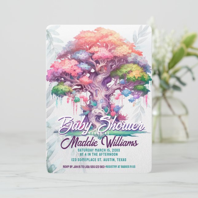 Anúncio da Árvore Mágica de Chá de fraldas de Vida (Em pé/Frente)