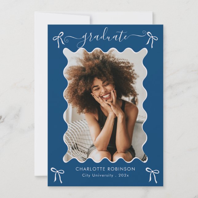 Anúncio da Festa de formatura Arco azul (Frente)