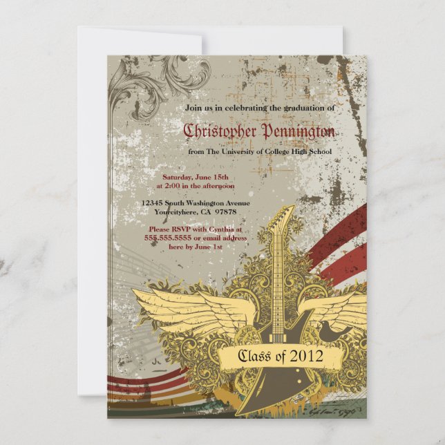 Anúncio da festa de formatura da guitarra do (Frente)