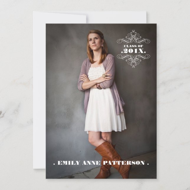 Anúncio da Festa de formatura de Foto do Swirl Ele (Frente)