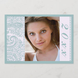 Anúncio da festa de formatura de fotos azul