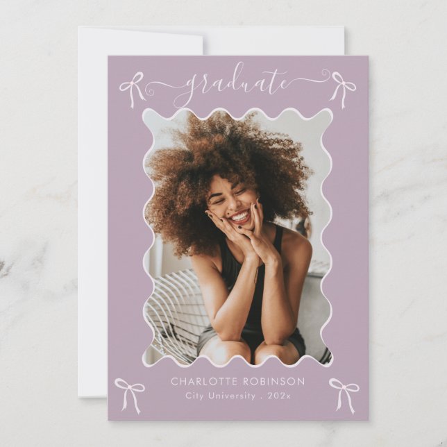 Anúncio da Festa de formatura do Arco rosa-lavanda (Frente)