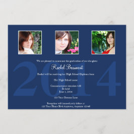 Anúncio da graduação da foto dos azuis marinhos