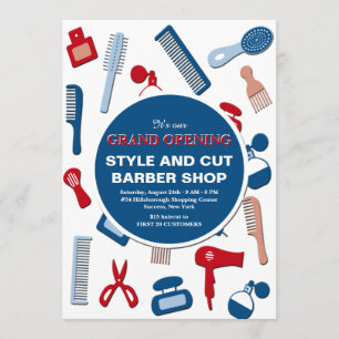 Anúncio da grande inauguração da barbearia