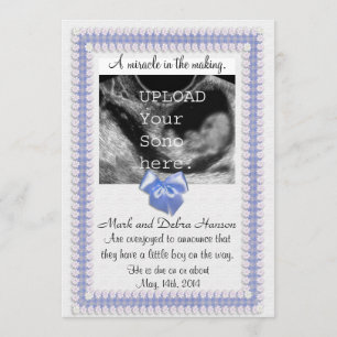 Anúncio da gravidez com foto do ultra-som