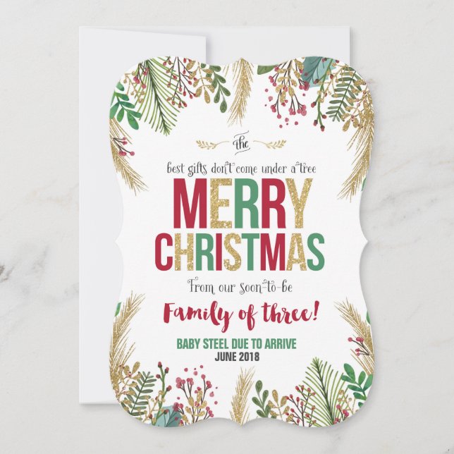 Anúncio da gravidez de Natal Cartão de Natal (Frente)
