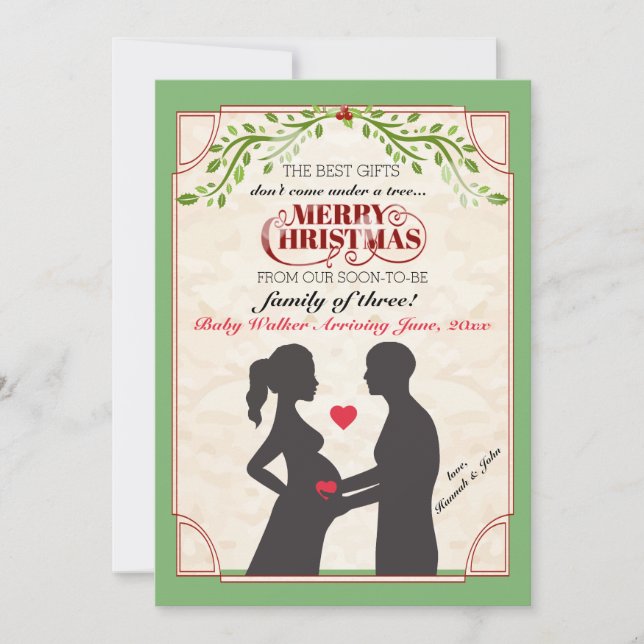 Anúncio da gravidez do feriado (homem calvo) (Frente)