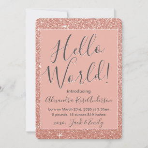 Anúncio da rosa Dourada Rosa Hello World Baby Gir