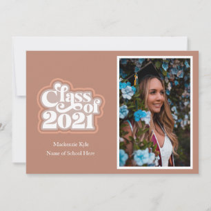 Anúncio da Turma de 2021 Rosa Retro Moderno
