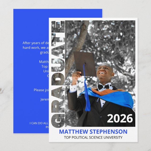 Anúncio da Turma de Formatura Azul de 2026 (Frente/Verso)