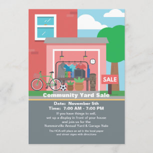 Anúncio da venda de garagem