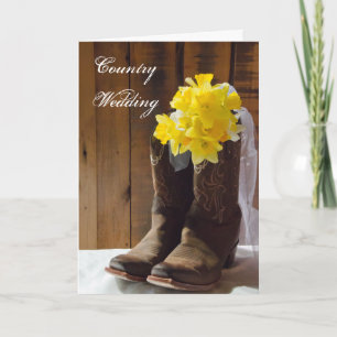 Anúncio Daffodils Cowboy Boots Casamento Salve Data