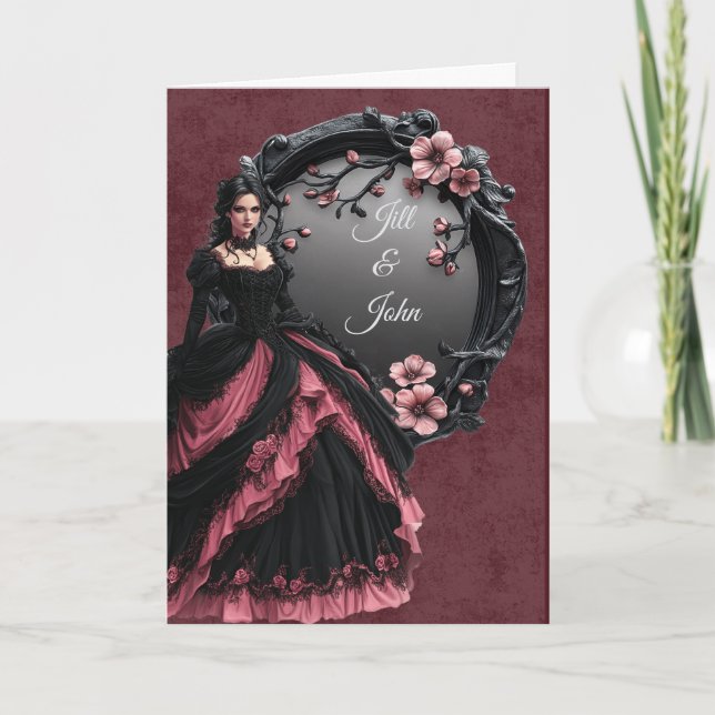 Anúncio Dark Academia Save the Date Wedding Card (Frente)