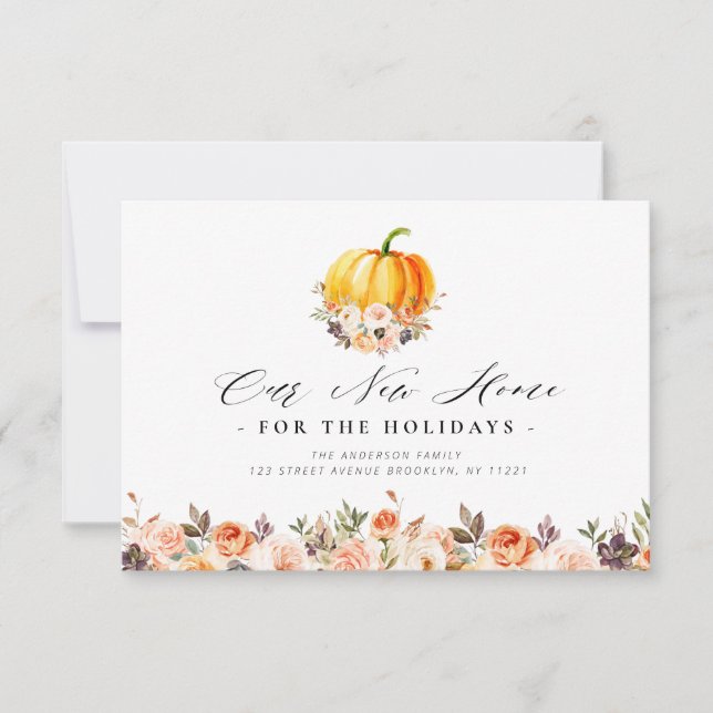 anúncio de ação de graças com abóbora moderna (Frente)