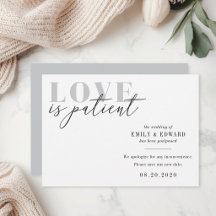 Anúncio de Adiamento de Casamento Amor é Paciente