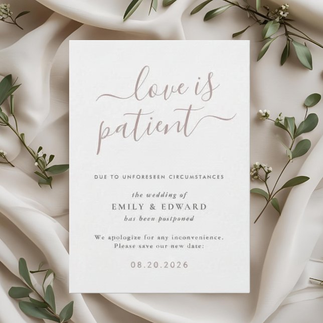 Anúncio de Adiamento de Casamento com Letra à Mão  (Criador carregado)