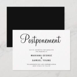 Anúncio de Adiamento de Casamento com Letra Simple