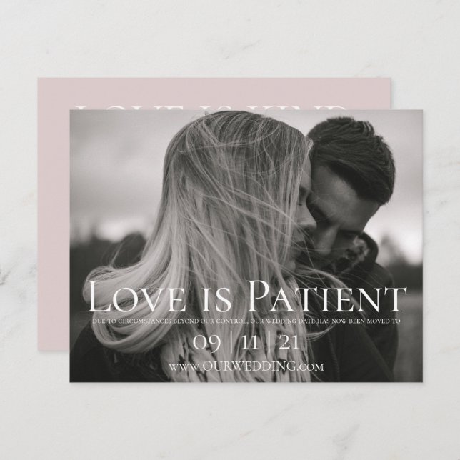 Anúncio de Adiamento de Casamento de Foto Personal (Frente/Verso)