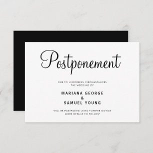 Anúncio de Adiamento de Casamento de Script Simple