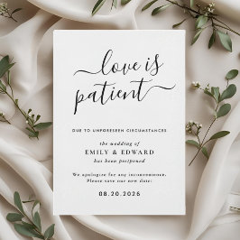 Anúncio de Adiamento de Casamento em Letra Moderna