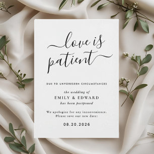 Anúncio de Adiamento de Casamento em Letra Moderna