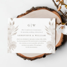 Anúncio de Adiamento de Casamento Floral Neutro Ch