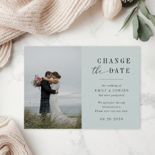 Anúncio de Adiamento de Casamento Modern Sage