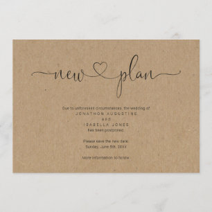 Anúncio de Adiamento de Casamento Rústico