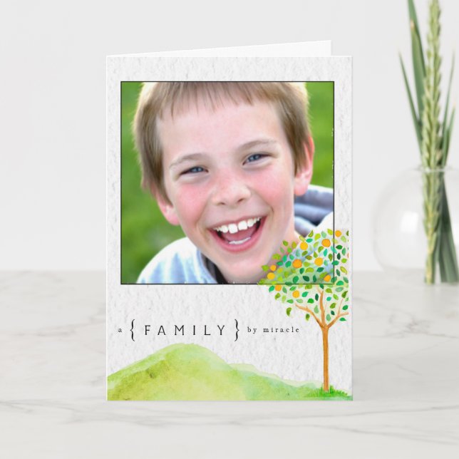 Anúncio de adoção árvore de aquarela pintada (Frente)