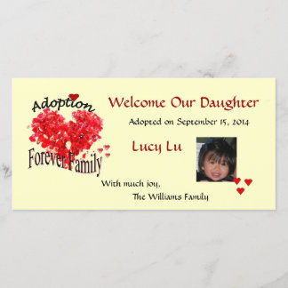 Anúncio de adoção de fotos da família para sempre